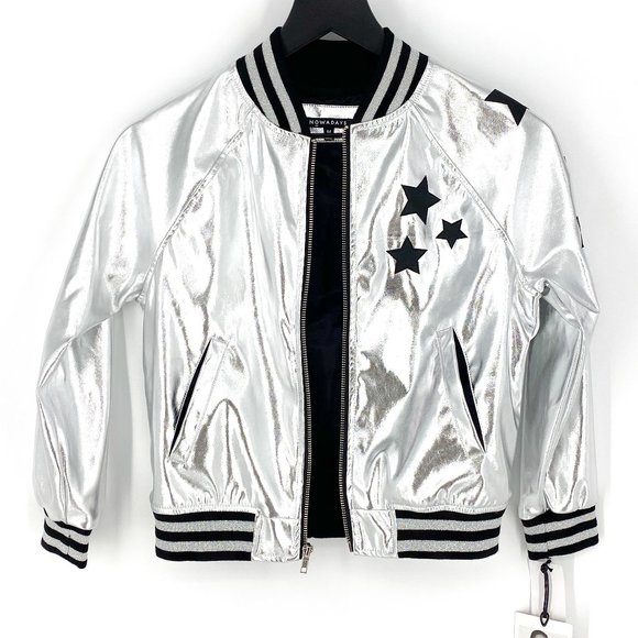 NOWADAYS x SKAI JACKSON Silver Bomber Jacket NWT - Picture 11 of 16